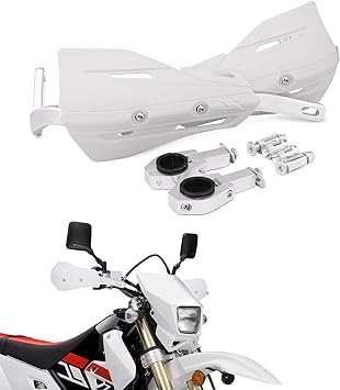 7/8" and 1 1/8" Aluminum Motocross Handguards Universal Hand Guards For Dirt Bike Motorcycle MX Supermoto Racing ATV Quad KAYO (White)
