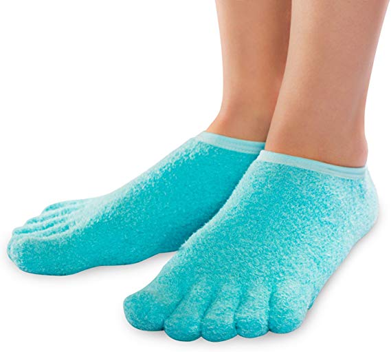 NatraCure 5-Toe Gel Moisturizing Socks (Helps Dry Feet, Cracked Heels, Calluses, Cuticles, Rough Skin, and Enhances your Favorite Lotions and Creams) - 110-M CAT