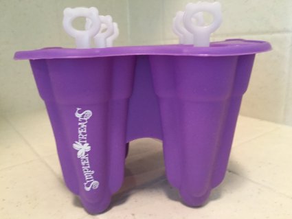 Simpler Treats BPA-free Silicone Popsicle Molds with Reusable Sticks Make Six Healthy Delicious Ice Pops -- Purple