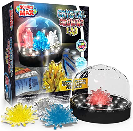 Be Amazing! Toys DIY Crystal Growing Experiment Kit for Kids W/Light Up Display Dome - Make Your Own Crystals - Science Toys for Boys & Girls - Grow 4 Large Crystals - Advanced Crystal Making Formula