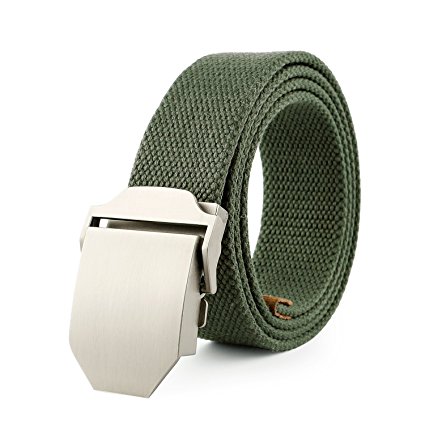 JASGOOD Mens Outdoor Military Style Tactical Canvas Web Belt with Zinc Alloy Buckle