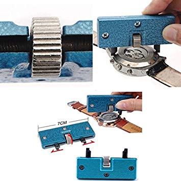 CHICHO Portable Rectangle Anchor Adjustable Watch Screw-on Back Case Cover Opener Remover Wrench Repair Kit Tool