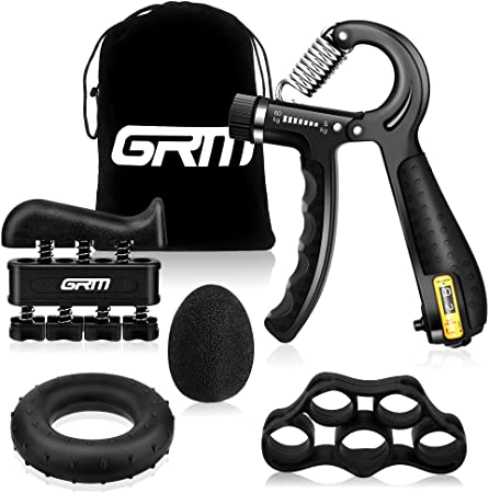 GRM Counting Grip Strength Trainer Hand Grip Strengthener, 11-132 Lbs Adjustable Resistance Forearm Exerciser Workout for Rehabilitation Athletes Climbers Musicians