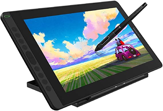 HUION 2021 Kamvas 16 Graphic Drawing Tablet with Screen Full-Laminated, Battery-Free Stylus, Tilt Function 8192 Pen Pressure and 10 Shortcut Keys, Stand Included-15.6 Inch