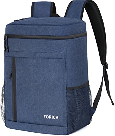 FORICH Cooler Backpack Leak Proof Insulated Backpack Cooler Bag Portable Soft Cooler Backpacks for Men Women to Work Lunch Camping Hiking Beach Picnic Travel Fishing Beer Bottle, 30 Cans (Blue)