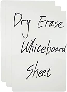 Whiteboard Sheet Dry Erase Whiteboard Sheet Removable Sticker White Board Adhesive Free Sticker,7.8x11.8inch,3 Sheets