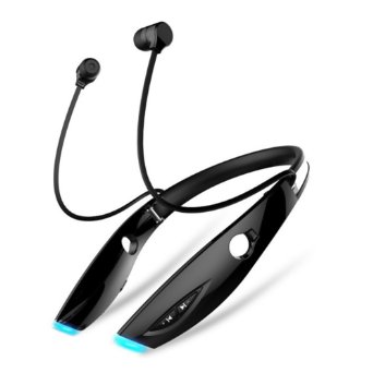 High Fidelity Foldable Wireless Bluetooth Neckband Stereo Headset w/ Retractable Earbuds