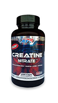 APS Nutrition Creatine Nitrate, Revolutionary Rapid Gain Matrix For Vascularity, Strength, ATP Elevation And Recovery, 200 Capsules