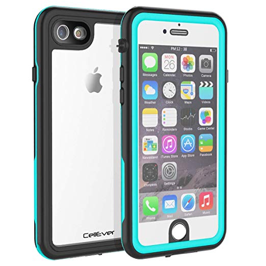 CellEver iPhone 6 / 6s Case Waterproof Shockproof IP68 Certified SandProof Snowproof Full Body Protective Clear Transparent Cover Fits Apple iPhone 6 and iPhone 6s (4.7") - KZ Ocean Blue