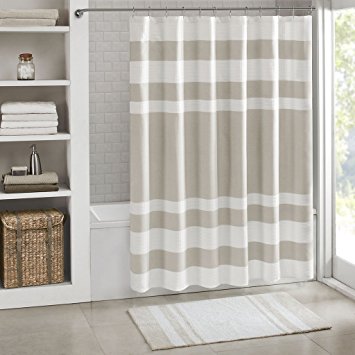 Spa Waffle Shower Curtain with 3M Treatment Taupe 108x72"