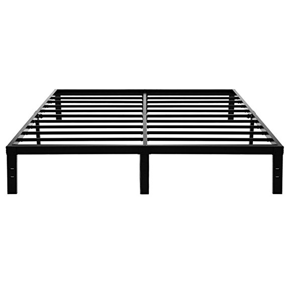 45Min 14 Inch Platform Bed Frame/Easy Assembly Mattress Foundation/3000lbs Heavy Duty Steel Slat/Noise Free/No Box Spring Needed, King/Queen/Full/Twin (Queen)