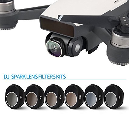 HOBBYTIGER DJI Spark Accessories, Lens Filter Set 6-Pack（ND 4, ND8, ND16, ND32, MCUV, CPL）