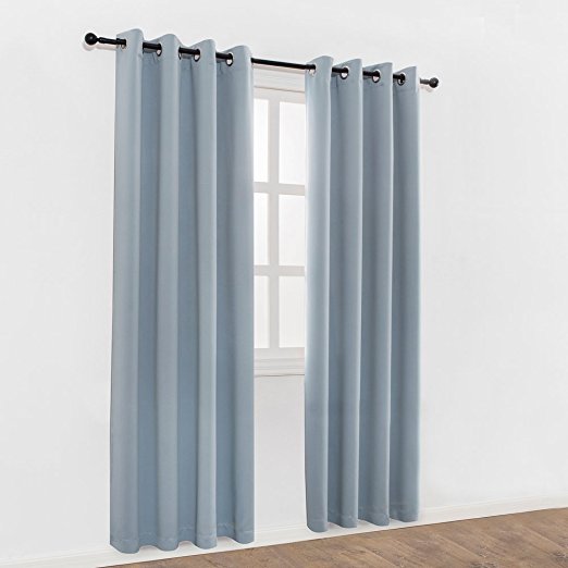 Mangata Casa Blackout Window Curtains Thermal Insulated Grommet Bedroom Drapes with 1 Tie Back, 1 Panel 250gsm(Blue,52x96in)