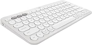 Logitech Pebble Keys 2 K380s, Multi-Device Bluetooth Wireless Keyboard with Customizable Shortcuts, Slim and Portable, Easy-Switch for Windows, macOS, iPadOS, Android, Chrome OS - Tonal White