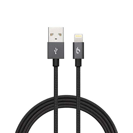 BigBlue Apple Certified Lightning Cable Braided MFi High Strength For iPhone 7 iPad Pro iPod Pill  (6.6ft iPhone Gray)