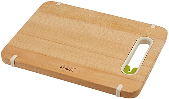 Joseph Joseph Chopping Board with Integrated Knife Sharpener, Large , Wood