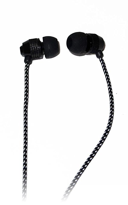 Far End Gear Short Buds 22" Cord Stereo Earbuds (In-Ear) with Fabric-wrapped Cords for armband music players
