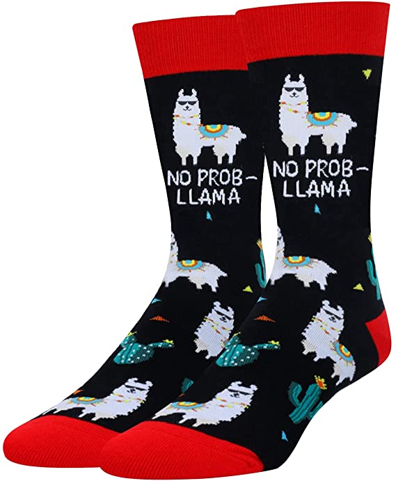 Zmart Funny Animal Socks for Men, Crazy Novelty Shark Whale Llama Patterned Gift