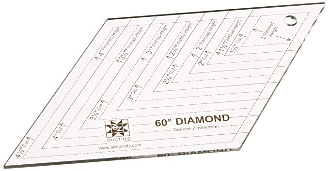 Simplicity 60 Degree Diamond Quilting Ruler and Quilting Template, 8" x 4.5"