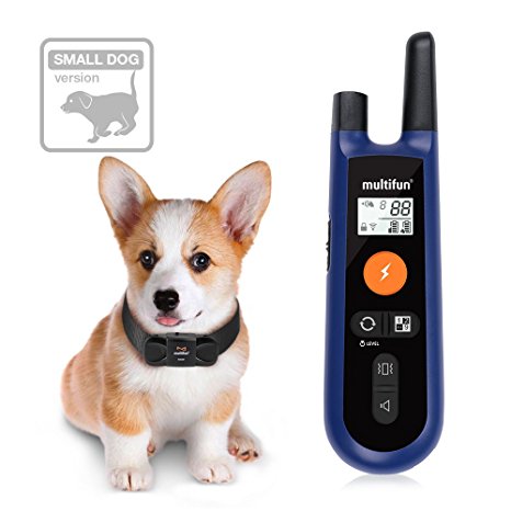 Dog Training Collar for Small Dogs, multifun Remote Dog Shock Collar, Rechargeable Electronic Collar with Beep Vibration and Weakened Shock Function (Small&Medium Size Dog Version)