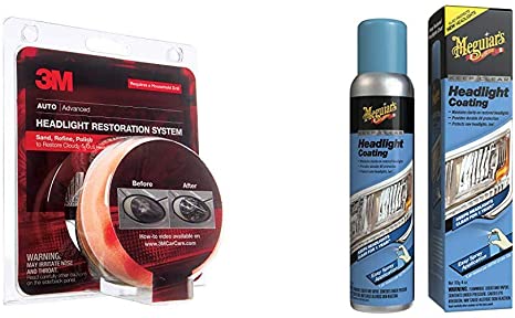 3M 39008 Heavy Duty Kit Headlight Lens Restoration System   Meguiar's G17804 Keep Clear Headlight Coating, 4 oz. – Maintain The Clarity of Your Headlights