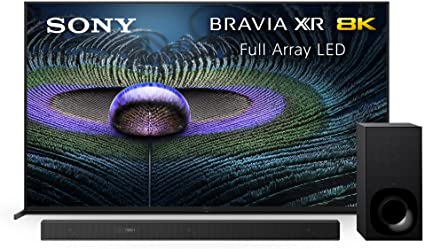 Sony Z9J 85 Inch TV: BRAVIA XR Full Array LED 8K Ultra HD with Sony Z9F 3.1ch Sound bar with Dolby Atmos and Wireless Subwoofer (HT-Z9F), Home Theater Surround Sound Speaker System for TV Black