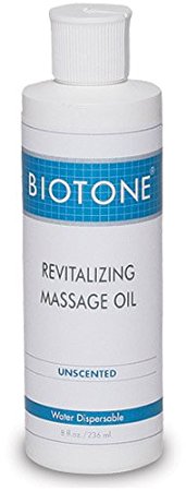Biotone Revitalizing Unscented Massage Oil, 8 Ounce