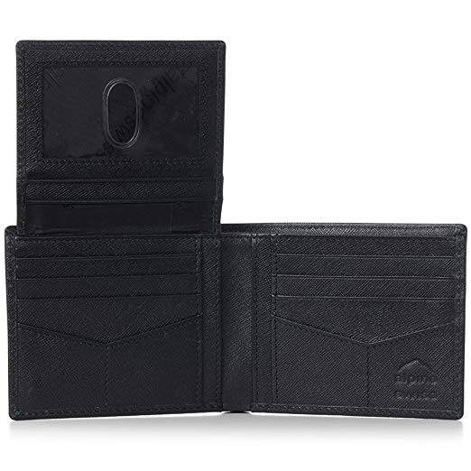 Alpine Swiss RFID Mens Wallet Deluxe Capacity Divided Bill Sections Choice of Coin Bifold Trifold