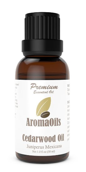 Cedarwood Essential Oil by AromaOils - 1 oz 30 ml - 100 Pure Therapeutic Grade from Texas - Best Used Now for Aromatherapy Inflammation Hair Loss Acne Tension Relief and as an Anti-Septic