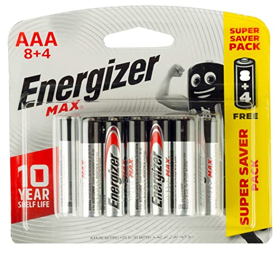 Energizer Max Long Lasting High Performance Batteries AAA, Pack of 12
