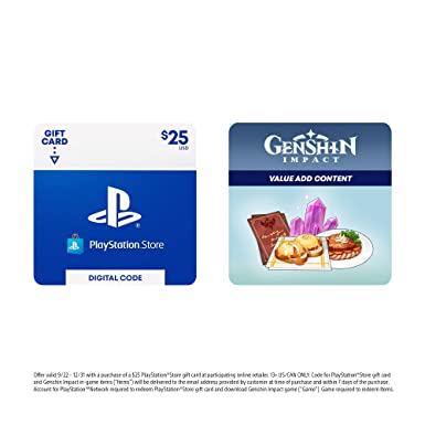 $25 PlayStation Store Gift Card [Digital Code] & Genshin Impact Bonus