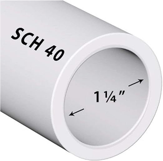 PVC Pipe Sch40 1-1/4 Inch (1.25) White Custom Length 1FT Feet