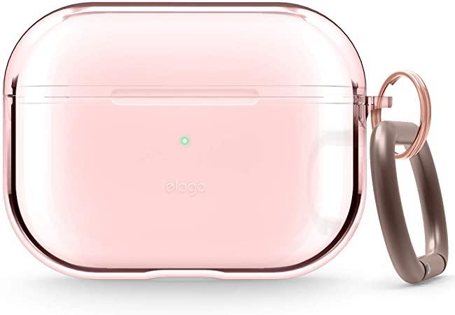 elago Clear Airpods Pro Case with Keychain Designed for Apple Airpods Pro (Lovely Pink)