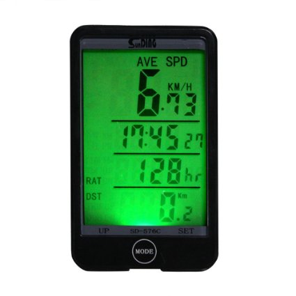 AGPtEK® Multifunctional Wireless Bicycle Stopwatch Odometer Speedometer Bike Cyclometers Waterproof Touch LCD Computer with Big Screen Back-light