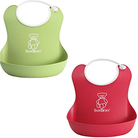 BabyBjorn Soft Bib 2 Pack - Green/Red