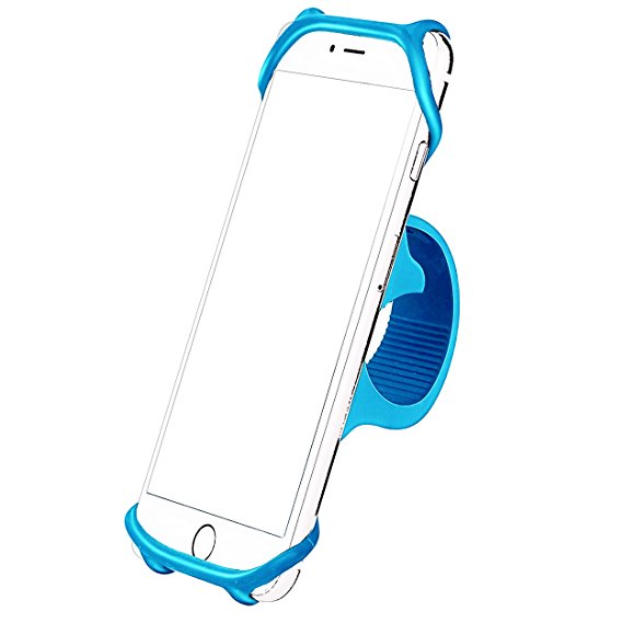 AILUN Bike Silicone Strap Mount Holder,Motorcycle by Phone Mount by for iPhone X/8Plus/8/7Plus/7/6S,Samsung Galaxy S9/S9 ,S8 /S8/S7/S6,LG HTC and all 4-6 Inch Smartphones[Blue]