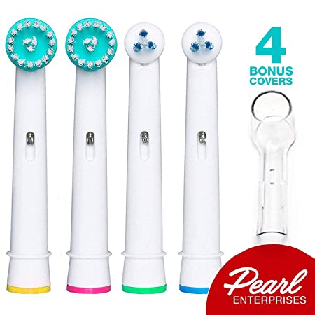 Generic Orthodontic Electric Toothbrush Replacement Brush Heads For Braun Oral B Professional Ortho & Power Tip Kit Designed For Braces With 4 Bonus Cover