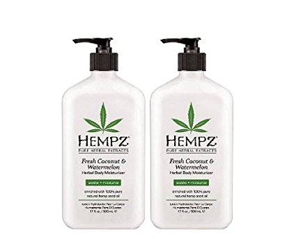 Hempz Herbal Body Moisturizer Fresh Coconut & Watermelon 17 Oz - New (Pack of 2)