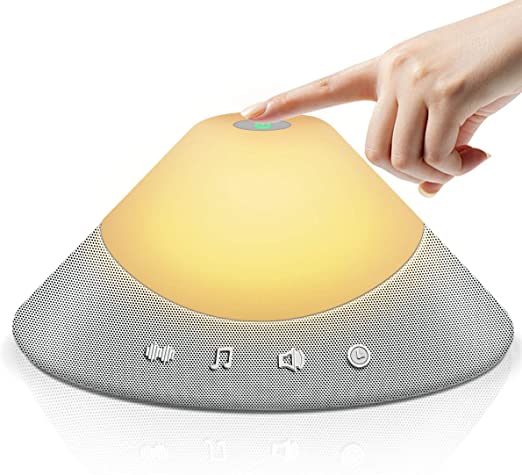 Matone White Noise Machine with Night Light, 20 Relaxing Sounds for Baby Kids Adults, Sound Machine Sleep Therapy for Home Nursery Office (15 Levels of Volume, Touch Control, USB Rechargeable)