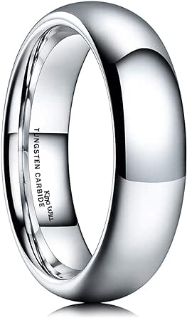 King Will Basic Men Women 4mm 6mm 8mm Wedding Rings Domed Tungsten Carbide Ring High Polished Wedding Band Comfort Fit