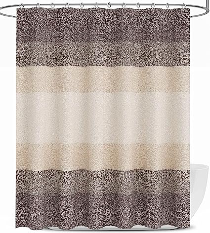 OLANLY Waffle Shower Curtain 72x84 Inches, Heavyweight Fabric, Machine Washable, Waterproof, Hotel Luxury Spa, Simple Modern Brown Shower Curtains for Bathroom, Guest Bath, Stalls and Tubs