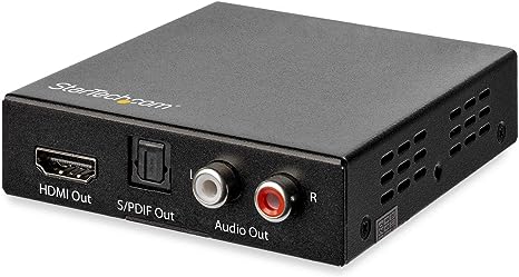 StarTech.com HDMI Audio Extractor - 4K 60Hz - HDMI Audio De-embedder - HDR - Toslink Optical Audio - Dual RCA Audio - HDMI Audio (HD202A)