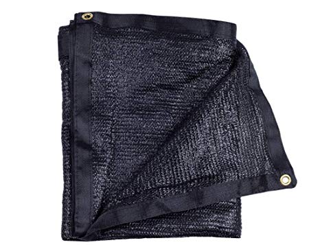 e.share 40% 20'X 48' Black Shade Cloth Taped Edge with Grommets Sun Mesh Shade Sunblock Shade Sail
