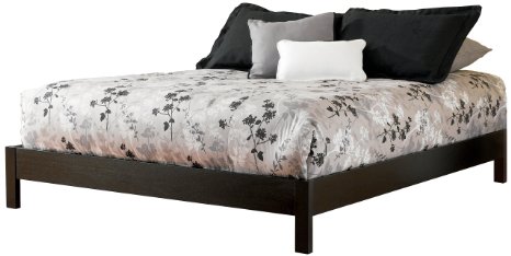Murray Platform Bed with Wooden Box Frame, Black Finish, King