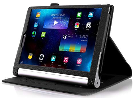 ELTD Lenovo Yoga Tab 3 10.1 Case - Slim Folio Leather Cover For Lenovo Yoga Tab 3 10.1 with Auto Sleep/Wake Feature , Black