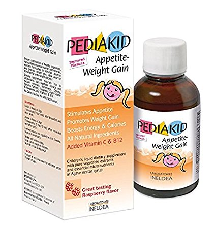 Pediakid Appetite-Weight Gain, a Natural Appetite and Weight Gain Stimulant for Underweight Children (Raspberry Flavor)