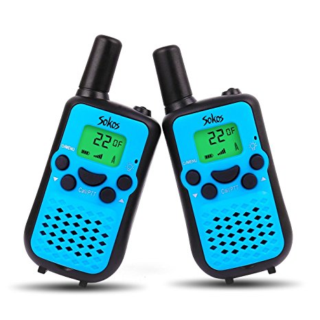 Walkie Talkies For Kids, Wireless Interphone 22 Channel FRS/GMRS 2 Way Radio 2 miles (up to 3 Miles) UHF Handheld Walkie Talkies for Kids,Business Outdoor Use(1 Pair) (Blue)