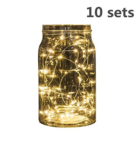 10 Sets of 9.8ft (3m) Long Micro 30 LEDs Super Bright Warm White Copper Wire LED Starry String Light (9.8ft, 30LEDs)