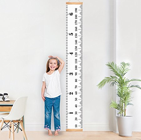 Baby Growth Chart Handing Ruler Wall Decor for Kids, Canvas Removable Height Growth Chart By Mibote 79" x 7.9"