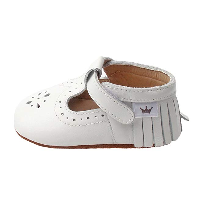 Liv & Leo Baby Girls Mary Jane Sandals Moccasins Soft Sole Crib Shoes Leather